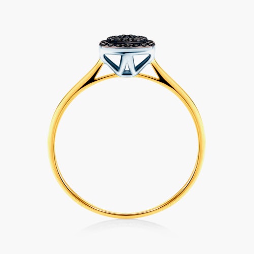 Pierścionek zaręczynowy SAVICKI: dwukolorowe złoto, czarne diamenty